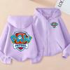 PAW Patrol Cartoon Print Zip Up Hoodie Comfortable Polyester Fashion Casual Thin Hoodie for Children