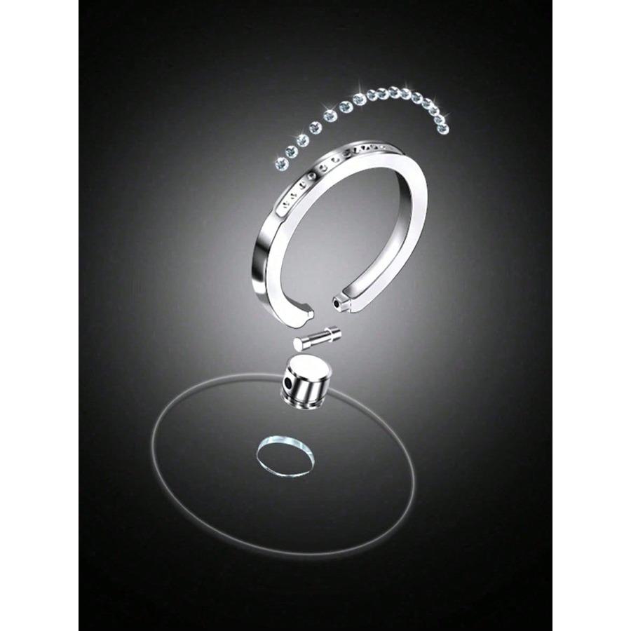 1piece Clear Decor Rhinestone Phone Ring Holder, Round Finger Ring Bracket Metal Finger Ring Buckle 360 Degrees Rotating