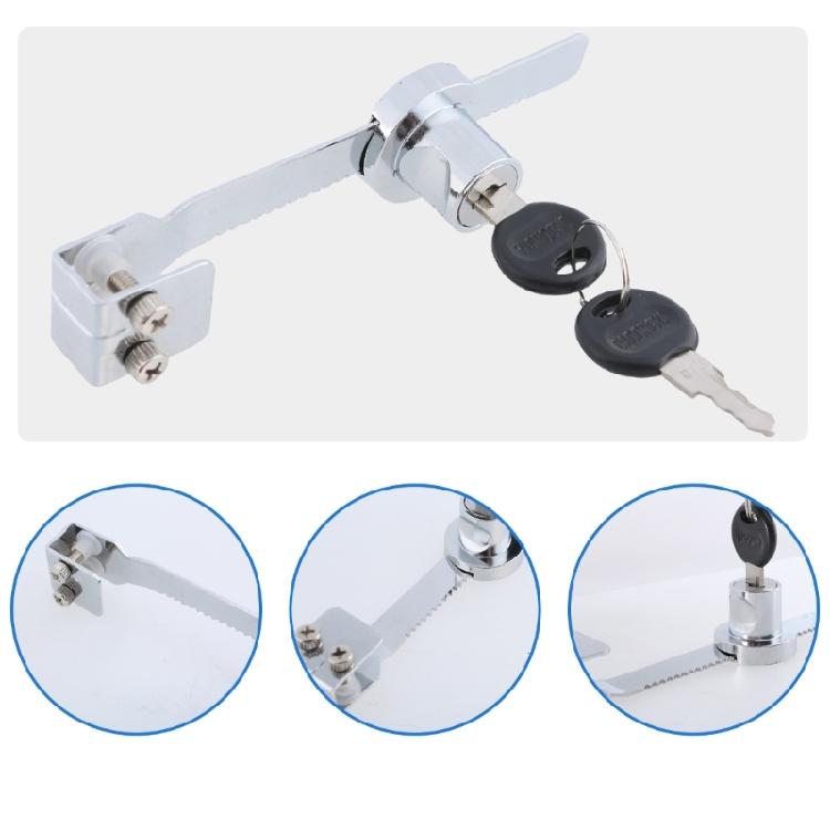 2Pcs Sliding Closet Showcases Security Lock with Key Glass Door Lock Replacement Ratchets Lock Easily To Install