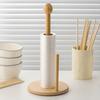 Бамбуковий тримач для паперових рушників Рустикальний настільний органайзер для паперових рушників Диспенсер для рулонів для кухонної стільниці Ванної кімнати Обіднього столу