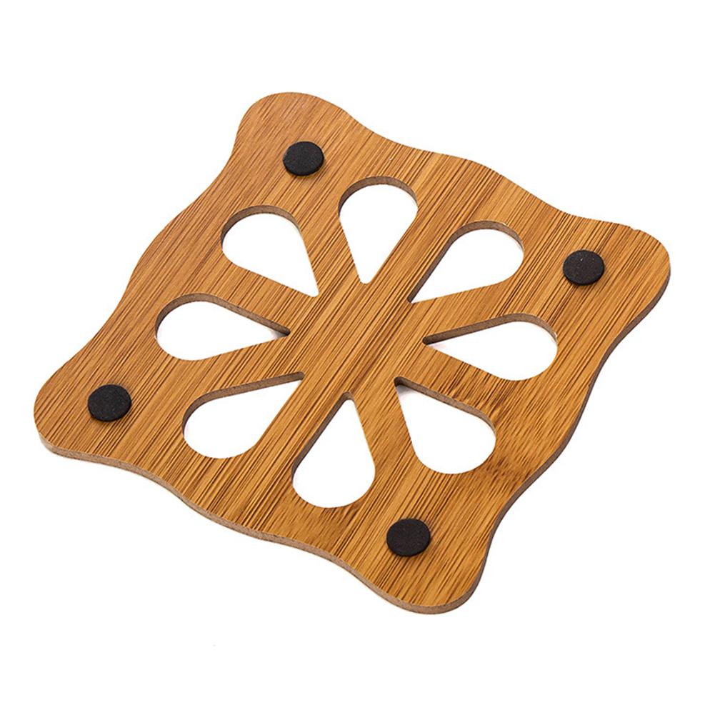 Wooden Potholder Table Mat Dishes pot bowl teapot hot Pot Hollow Holders Set For Hot