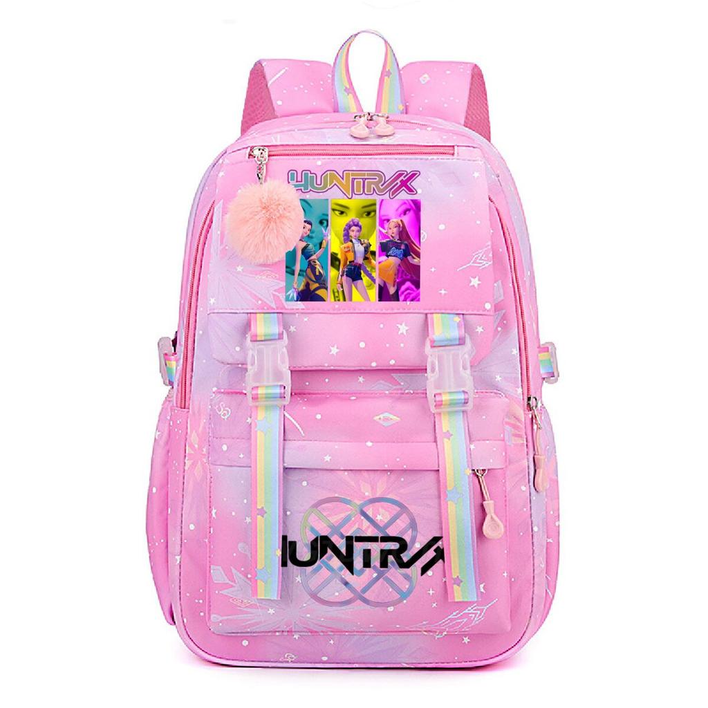 K-Pop Demon Hunters School Bag Kids Students Huntrix Girl Rainbow Dual-Shoulder Bag Boys Laptop Rucksack Outdoor Shouler Bag