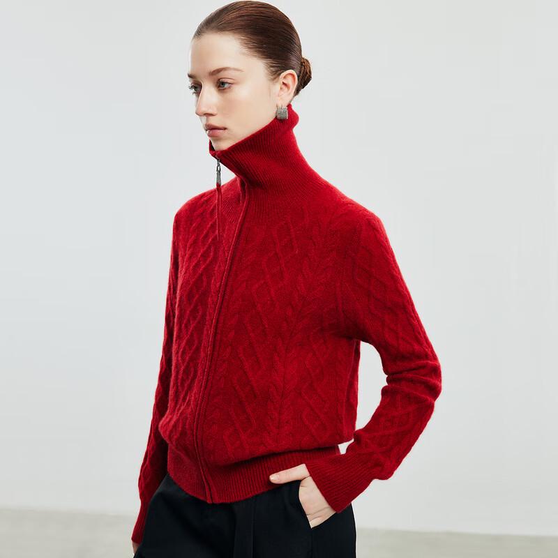 Paluopo Women's Retro Diamond Jacquard Cashmere Cardigan