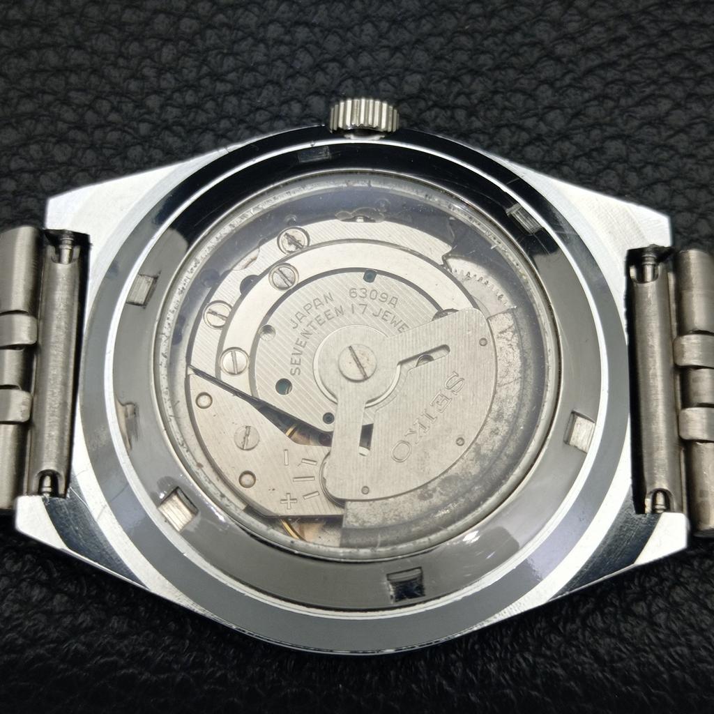 SEIKO 5 AUTOMATIC VINTAGE REFURBISHED 6309A JAPAN MENS BLACK WATCH a440764-9 Sk-a440764-1