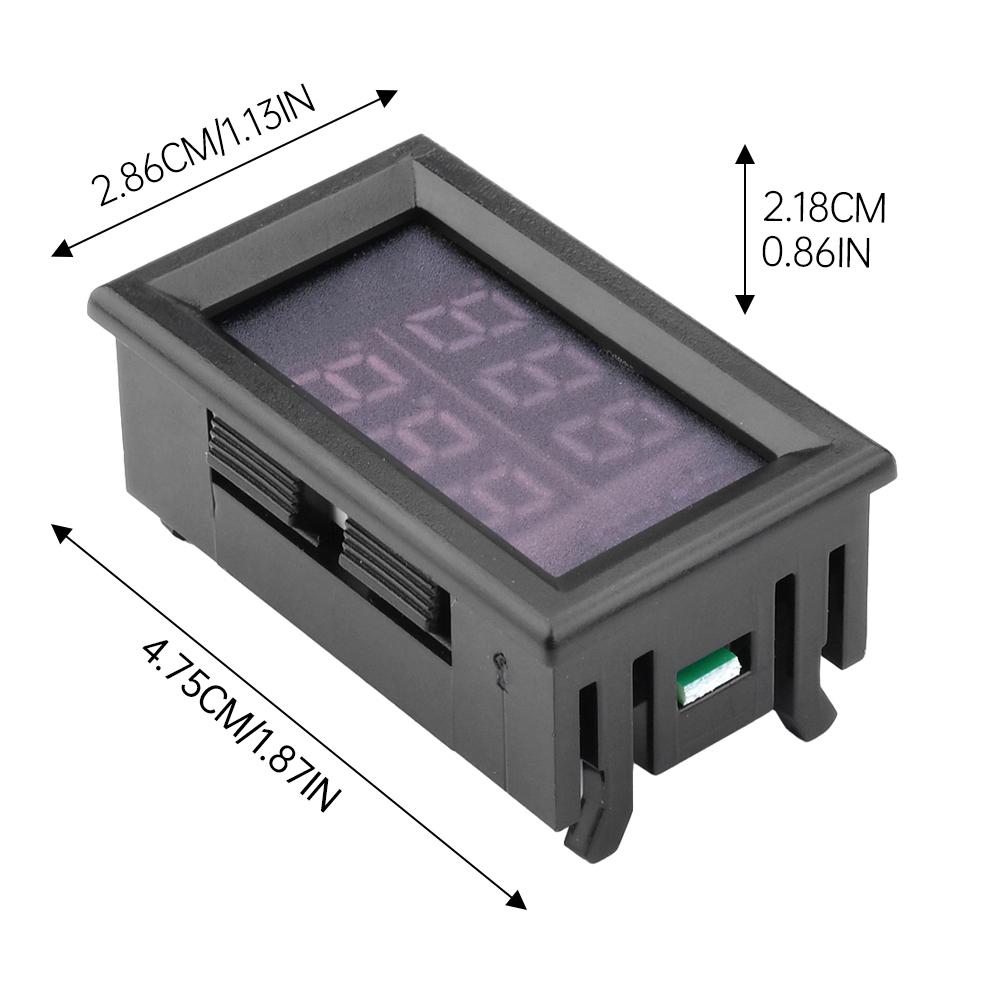 DC 5-80V LED Digital Display Thermometer With Dual NTC Metal Waterproof Probe Temperature Sensor On Board Thermometer -50~+125℃