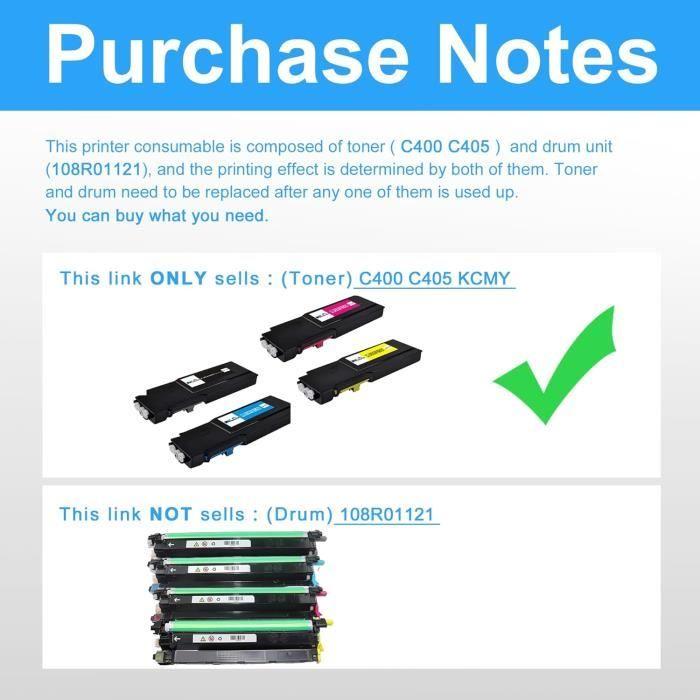 Cartouche Toner - LCL - Xerox Versalink C400 C405 - Pack de 4 - 10500 pages Noir - Haute qualité