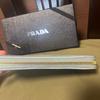 Used PRADA Saffiano Leather Long Wallet Light Blue