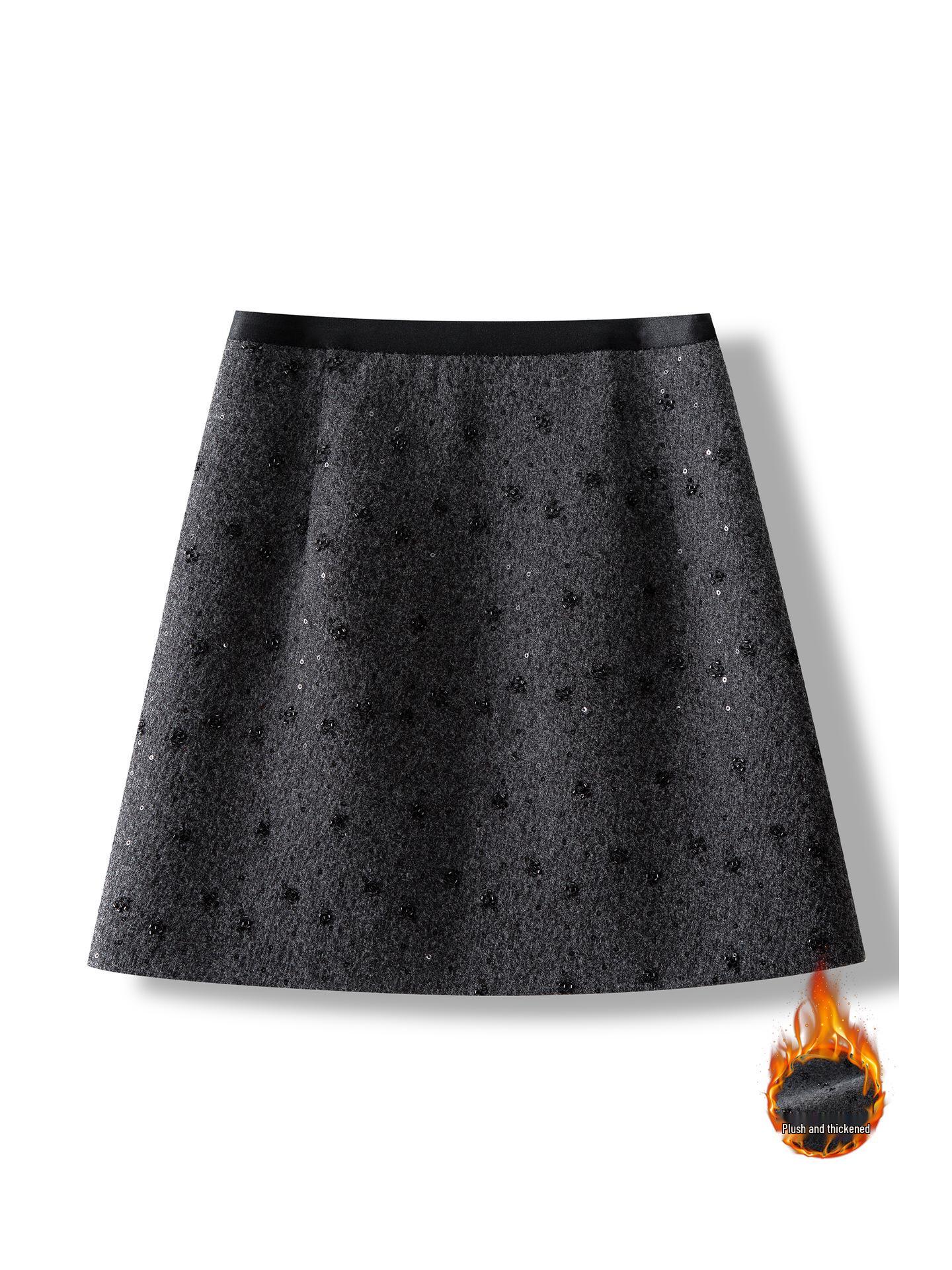 Women s High-Waist Velvet Skirt: Autumn/Winter 2025, Warm, Skin-Friendly, and Slimming. XL