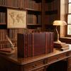 Wooden Storage Suitcase Retro Decorative Vintage AntiqueLook Chest with Handle for
