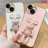 Building Block Folding Bracket Violent Bear for iPhone11 Mobile Phone Case 11Pro Lens Film Protective Case 11/11 Soft