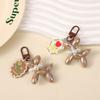 Brown Balloon Dog Keychain Acrylic Rubber 3D Exquisite Phone Keyring Car Pendant Cartoon Key Ring DIY Gift for Women Keychain