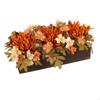Nep Chrysanthemum Arrangement Herfstachtige Kunstbloemen in Doos Rustiek Bloemen Tafelstuk voor