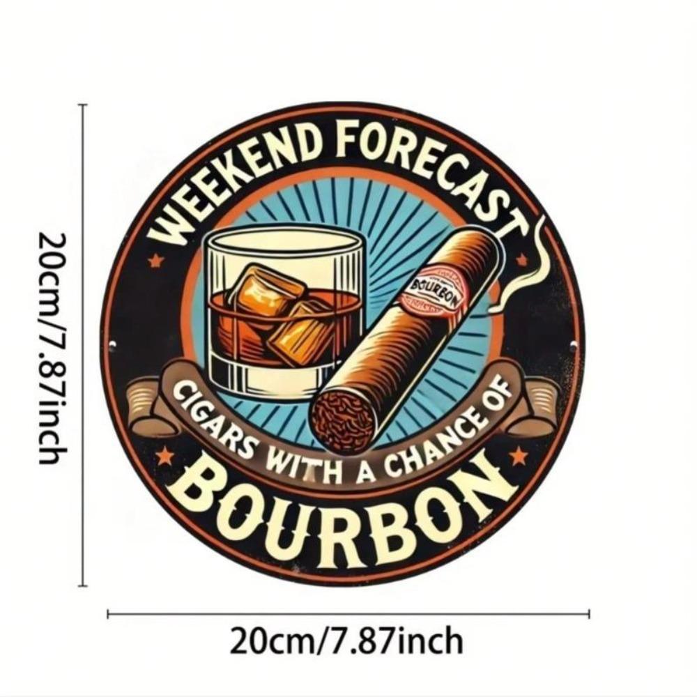 Vintage Metal Tin Sign Garage Bar Decor Retro Weather Forecast Art