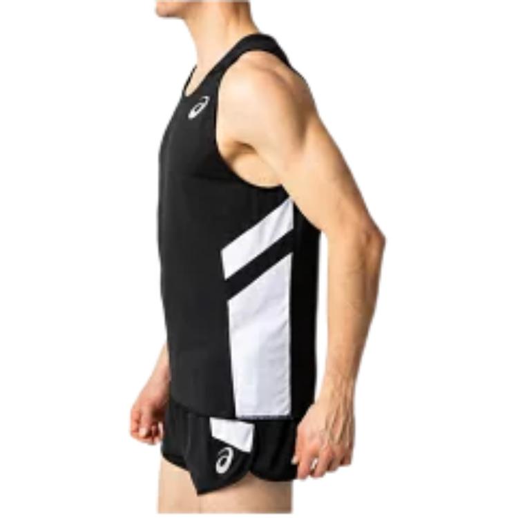 Asics Rundhals-Pullover Einfarbig Lauf-Ärmellose Weste Herren Westen Schwarz 2091A124-001