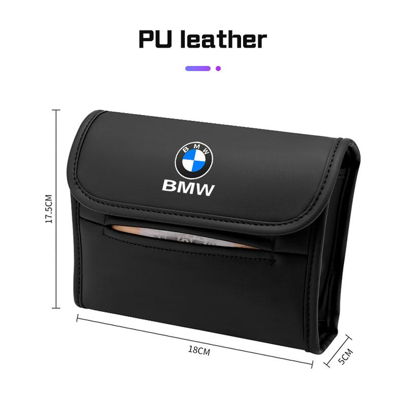 Leather Car Hanging Tissue Box Back Seat Napkin Storage Paper Bag for BMW E39 E46 E60 E70 E90 E91 E92 F10 F40 G60 X1 X3 X4 X5 X6 WQ1