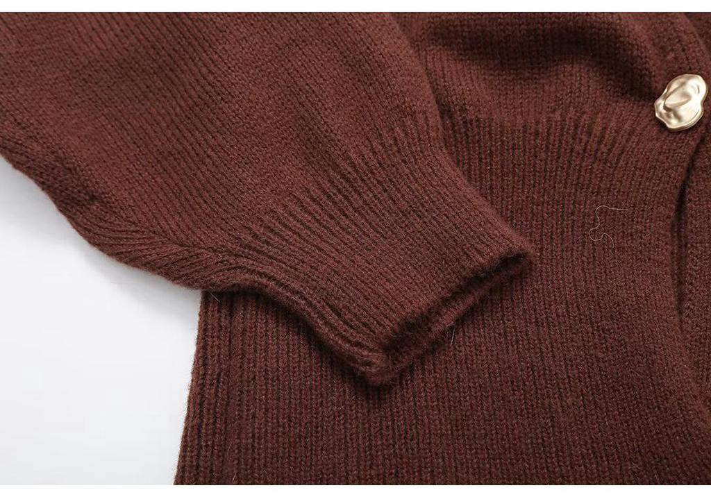 2026 Women's V-neck Long Sleeve Knit Cardigan Sweater Coat