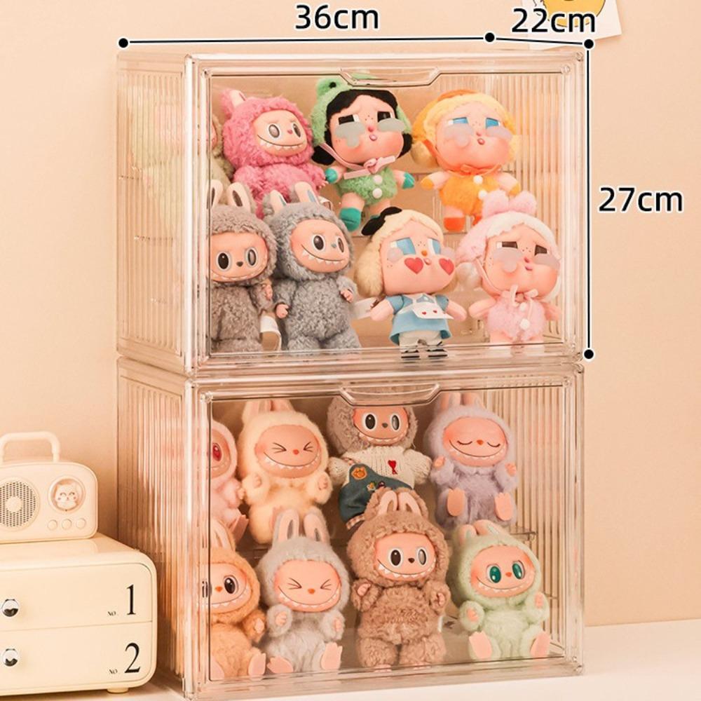 Transparent Acrylic Display Case Magnetic Closure Large Capacity Collectible Storage Box for Figurines Desktop Organizers Box