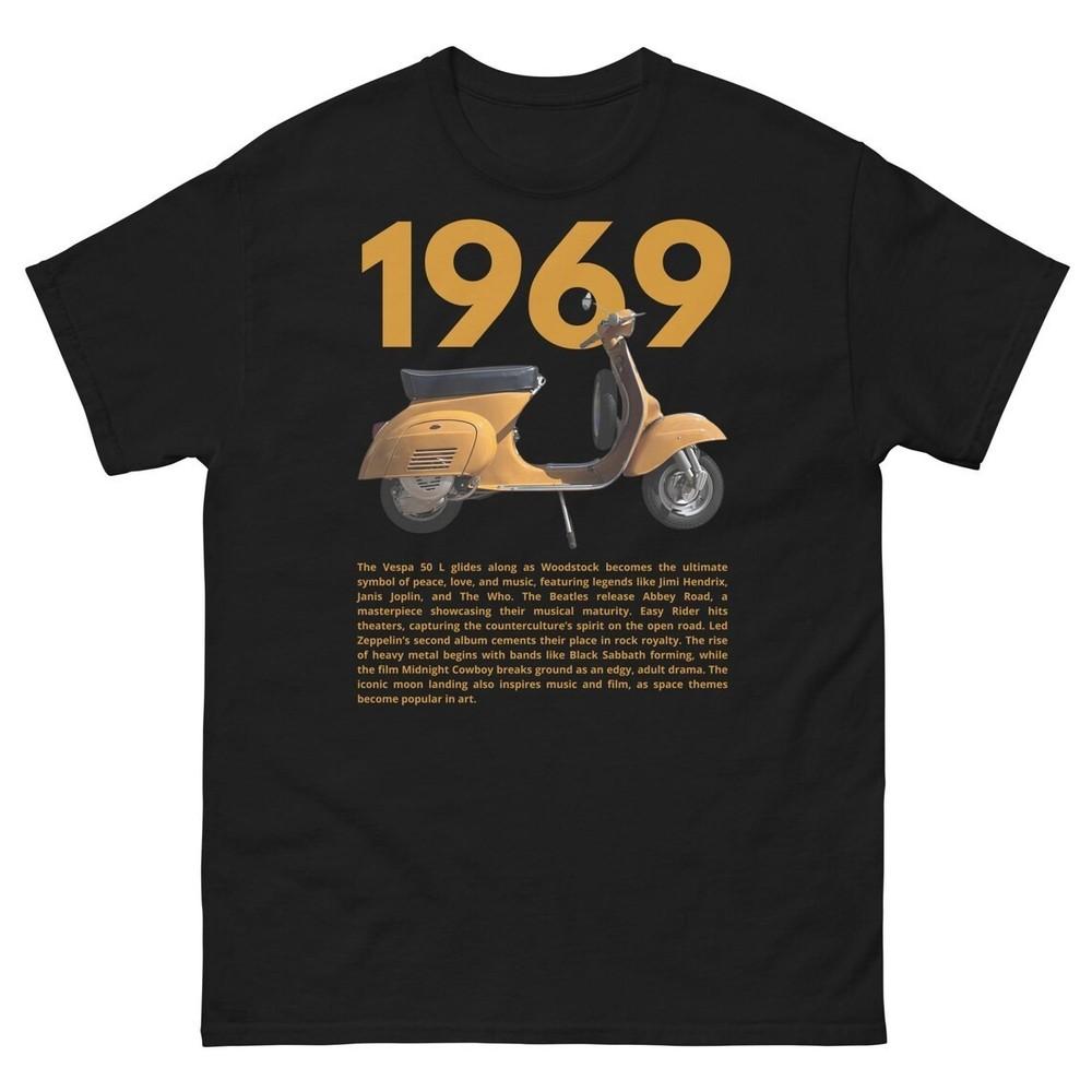 1969 Vintage Scooter Birthday Gift, Historic Events Retro, Born in 1969 Shirt Unisex T-Shirt S