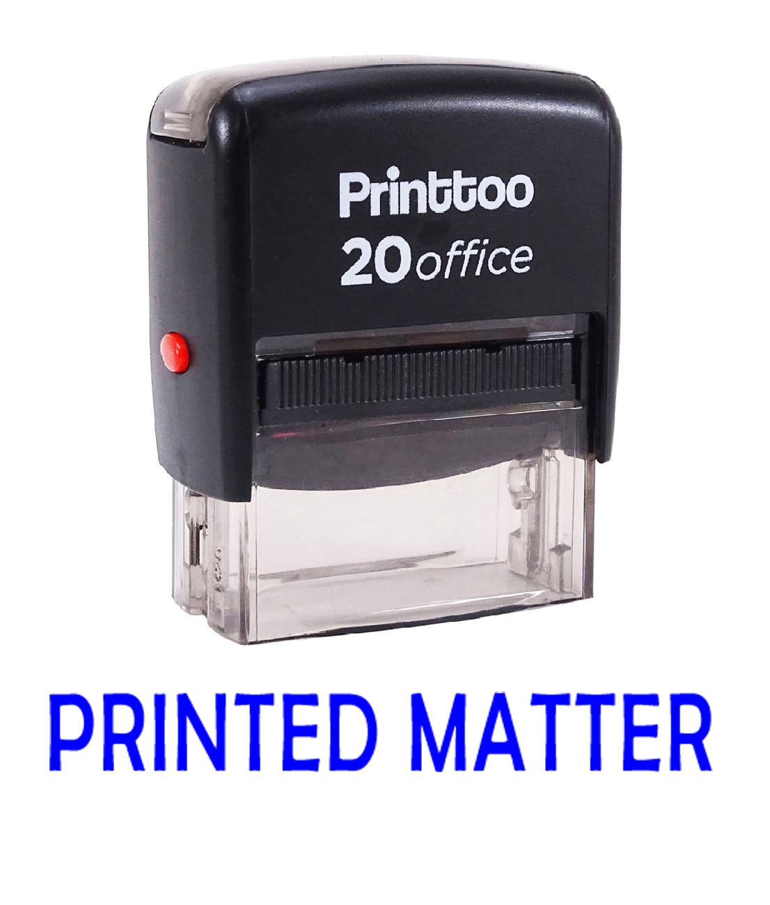 

Printtoo Office Stationary Custom Stamp PRINTED MATTER Self Inking Rubber 14 mm x 38 mm (Approx) синій
