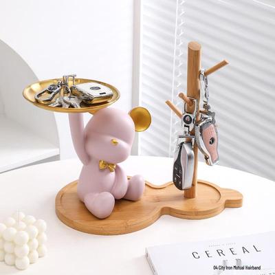 Plateau à clés Bearbrick de bureau créatif et figurine de style luxe léger pour la décoration du salon
