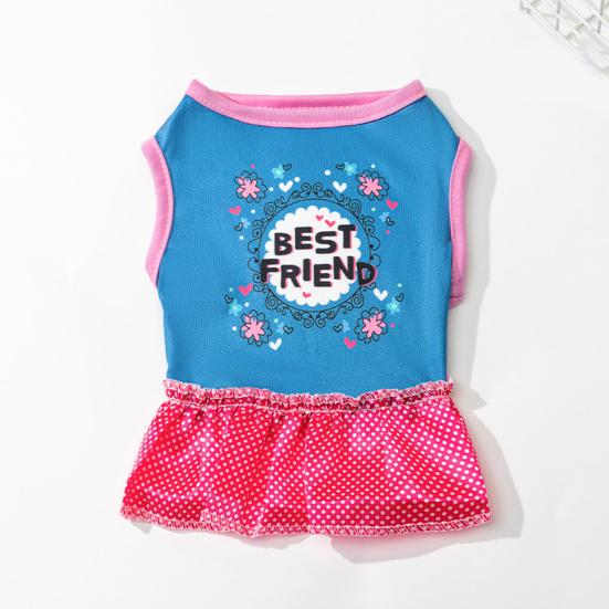 Haustierkleid Schweißabsorbierend Waschbar Schrumpffrei Farbecht Bequem Anzieh-Rundhals Zweibeiner Haustier-Prinzessinnenkleid für Draußen