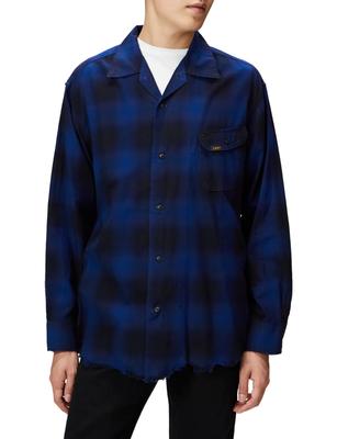 Lee Official COMPILATIONS Ombre Check XL Shirt, Men's, LM9810-167, Blue,