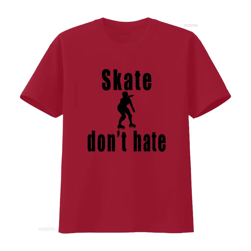 Skate Dont Hate Roller Derby T Shirt for Skating Club Girls Vintage Washed Comfortable Stretched Top For Everyday Wear