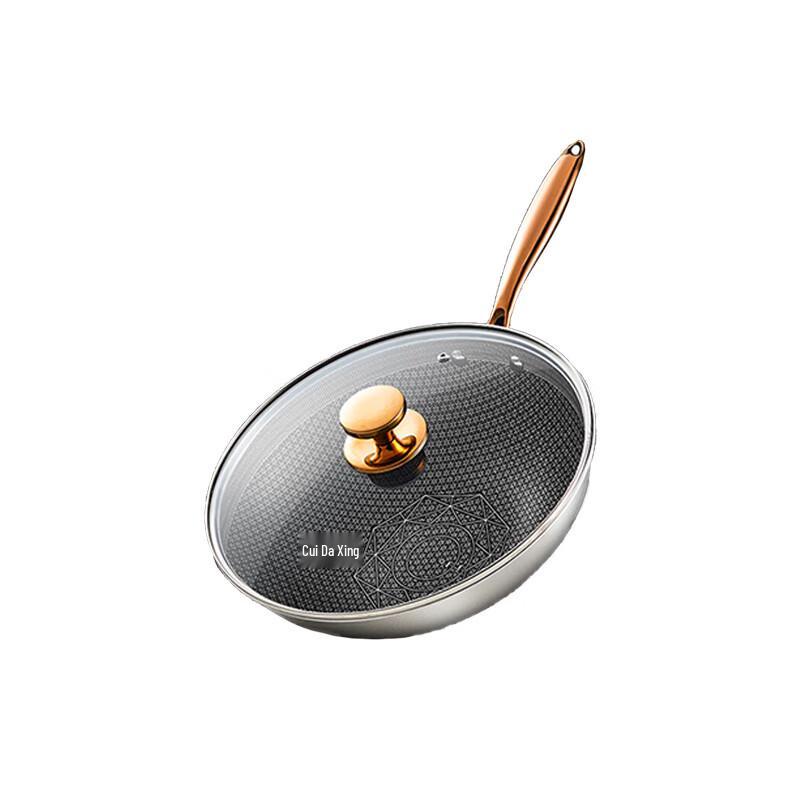 COOKER KING Rainbow Gold Honeycomb Wok with Lid
