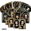 32pcs, vintage gothic girl postcards, dolls, birthday/anniversary gifts, collectible, giftable, and mailable