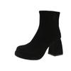 Retro suede short boots women's autumn 2025 new fashionable versatile and thin thick heels fried street thin boots women's trend