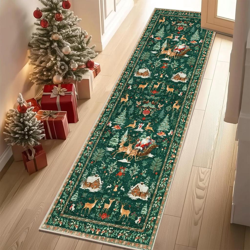 Christmas Decoration Floor Mats For Living Room Corridors, Dirt-resistant And Wear-resistant Carpets