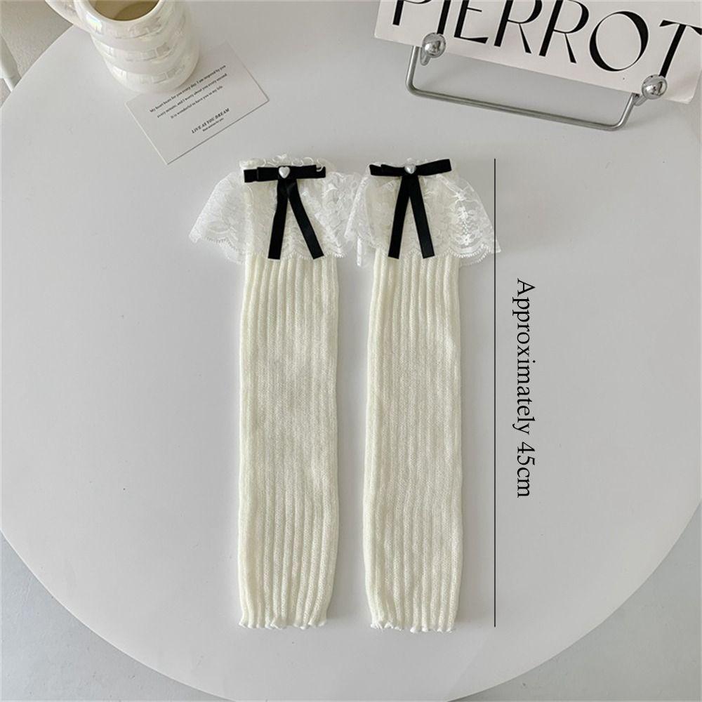 Bow Tie Knitted Socks Keep Warm JK Stockings Kawaii Feet Cover  for Women Girls
