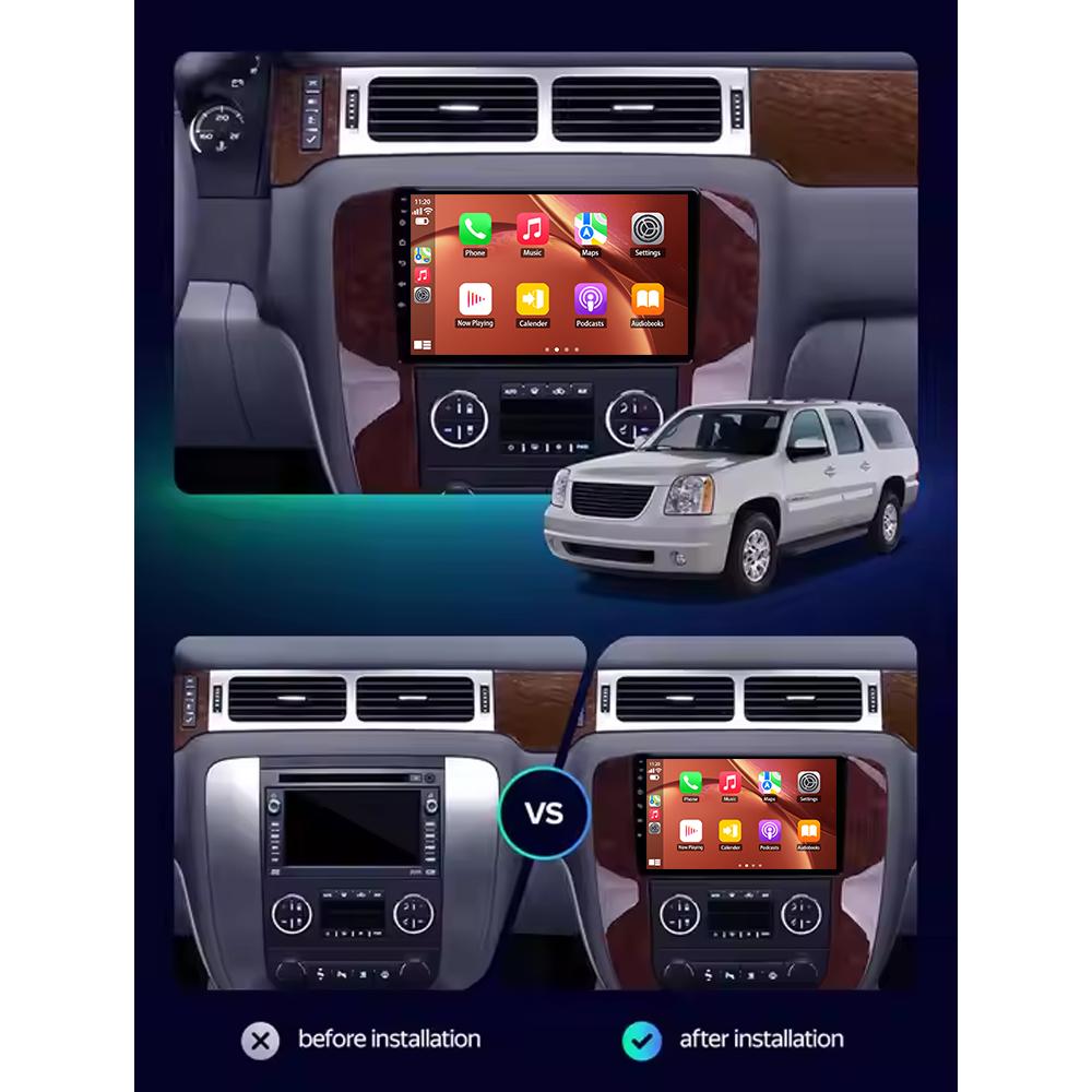 Car Radio For GMC Yukon Chevrolet Tahoe Suburban 2008-2012 Carplay Navigation GPS Carplay Android Auto Miltimedia Player 2din