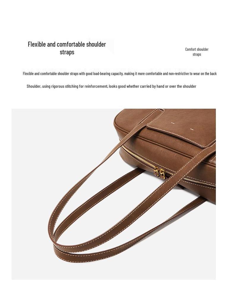 Women's Veg-Tanned Cowhide Bowling Bag: Fall/Winter 2025 Commute & Fashionable Crossbody Handbag