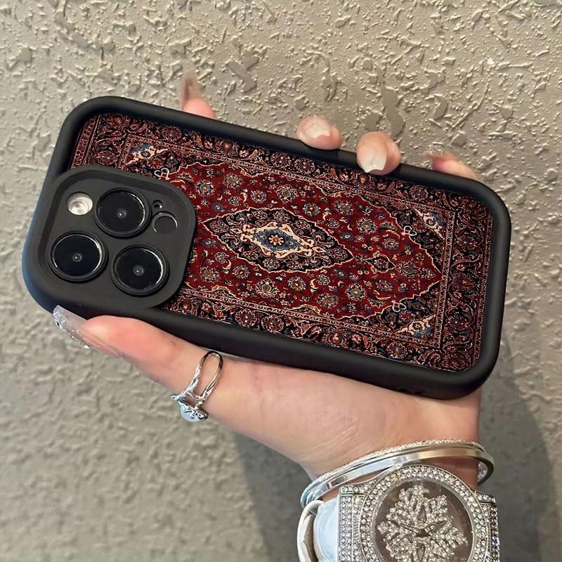 Vintage Pattern Bumper Phone Case For Samsung Galaxy S25 S24 S23 S22 S21 Ultra Plus FE Funda A16 A26 A36 A56 A55 A54 Candy Cover