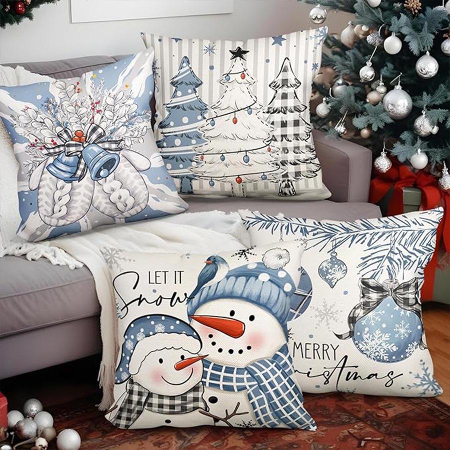 Christmas Sofa Cushion & Lumbar Pillow Cover for Living Room or Office