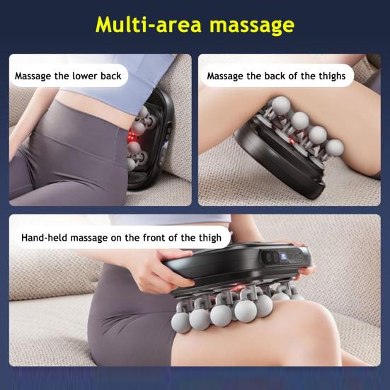 16-Head Electric Massager for Deep Tissue Relief 30 Levels Quiet Shoulder Massager Machine for Back