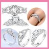 New Copper Ring Heart Sparkle Zircon High Quality Ideal For Women Rings Wedding Fine Jewellery Accessories Party Gift