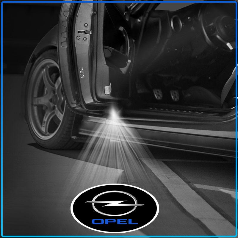 2 Stück LED Auto Tür Willkommenslicht HD Laser Projektor Lampe für Opel Astra C G H Insignia J K Zafira B Corsa Vectra C Corsa C