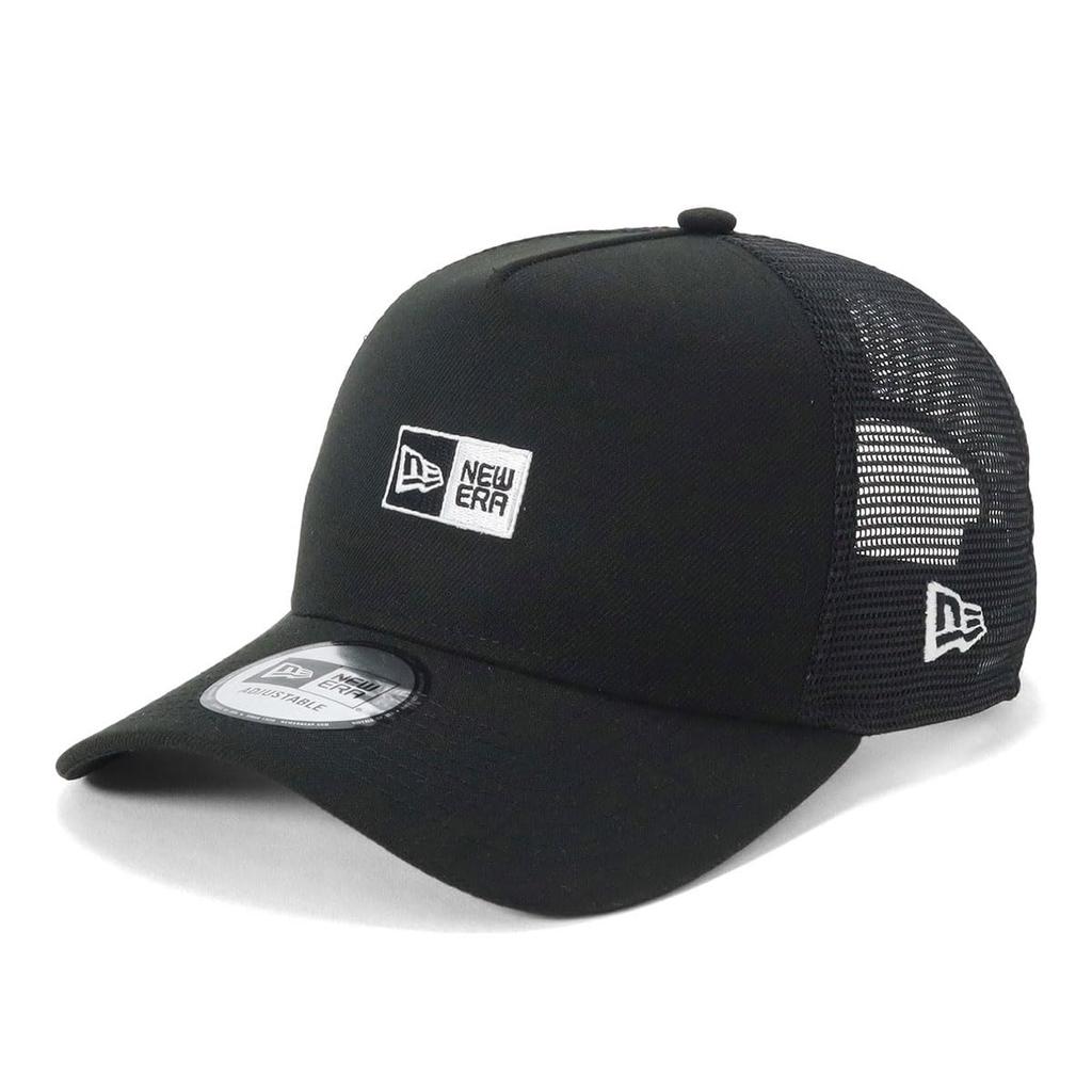 New Era 9Forty Trucker Box Logo Mesh Exclusive to Free Shipping A-Frame Cap, Black, ONSPOTZ,