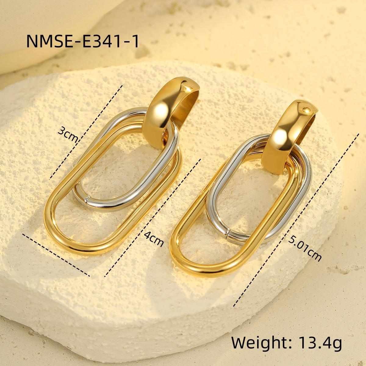 GEMCHIC Women s Geometric Circle Drop Earrings Fashion Trendy 18K Gold Plated Stainless Steel Jewelry