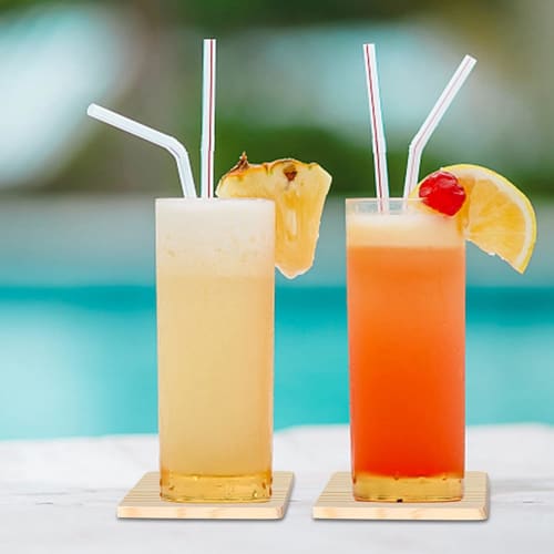 Bannik 25-Pack Unfinished Wooden Coasters, 4-Inch Blank Wooden Coasters, Craft Coasters with Non-Slip Silicone Dots, Square, Easy to Use