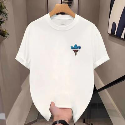 2025 New Best-selling Korean Street Cotton Cartoon Printed Round Neck Heavy Men's and Women's Short-sleeved T-shirt