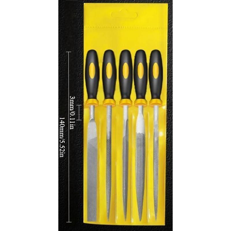 

3*140/4*160mm/5*180mm5pcs Alloy Steel File Set Precision Round Half-Round Flat Square Triangular Hand Files for Woodworking