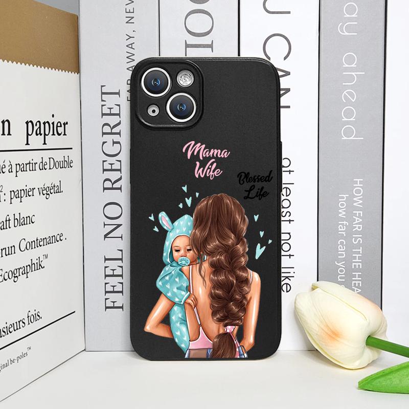 Fashion Family Girl Boy Super Mom Baby Phone Case for Iphone 16 15 12 11 14 13 Pro Max Cover for Iphone 7 8 Plus XR X XS SE2020