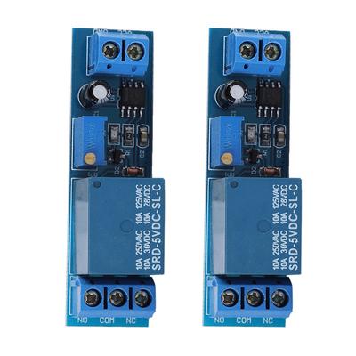 2 Stück NE555 Relaismodul Einstellbares 0-10 Sekunden Zeitverzögerungsrelaismodul 5V