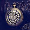 New Fashion Retro Five-pointed Star Compass Dial Quartz Pocket Watch Analog Pendant Necklace Chain Clock Birthday Gifts