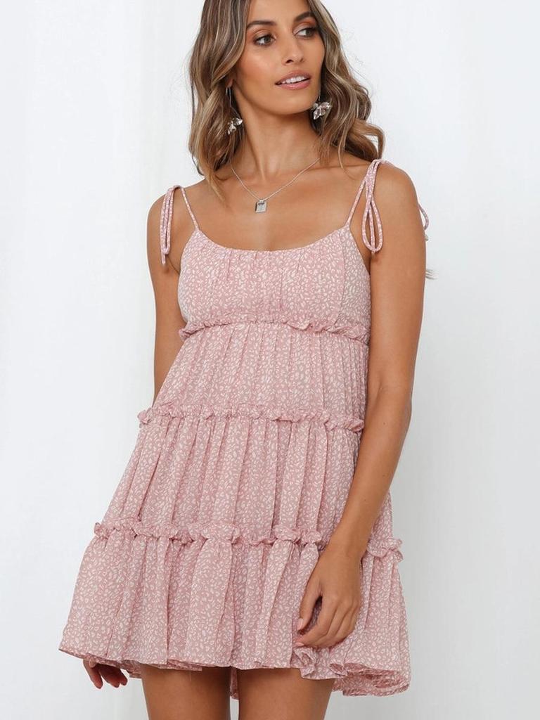 New Summer Vacation Style Printed Halter Dress