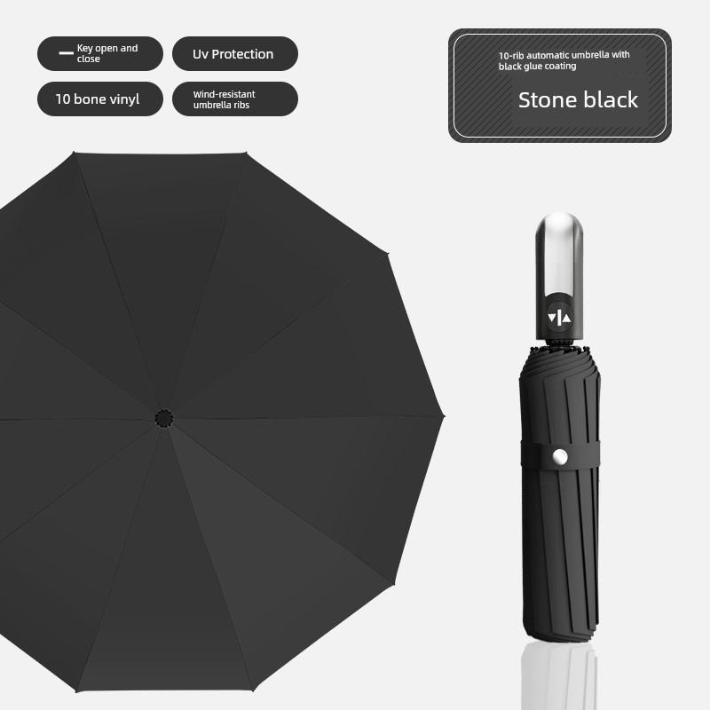Automatic Umbrella Men's Large Reinforced Thickened Strong Wind-Resistant Sun Umbrella Folding Sun Umbrella Female Rain Or Shine Dual-Use Umbrella