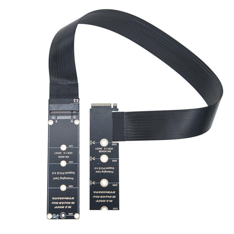 M.2 NVMe Key-M PCIe 4.0 X4 30CM Extension Cable Flexible Ribbon Riser Card for Custom PC Build Projects